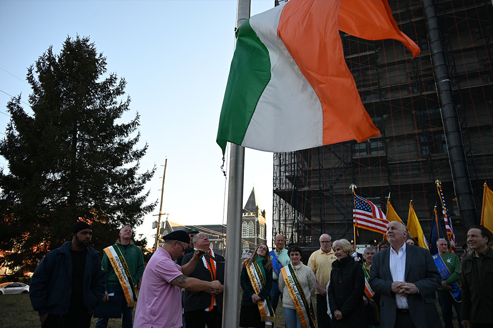 County Executive Craig Guy Celebrates Saint Patrick’s Day with Irish American Flag Raising