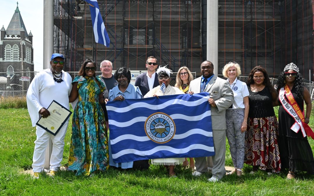 Hudson County Executive Craig Guy Celebrates Caribbean American Heritage Month with Flag Raising