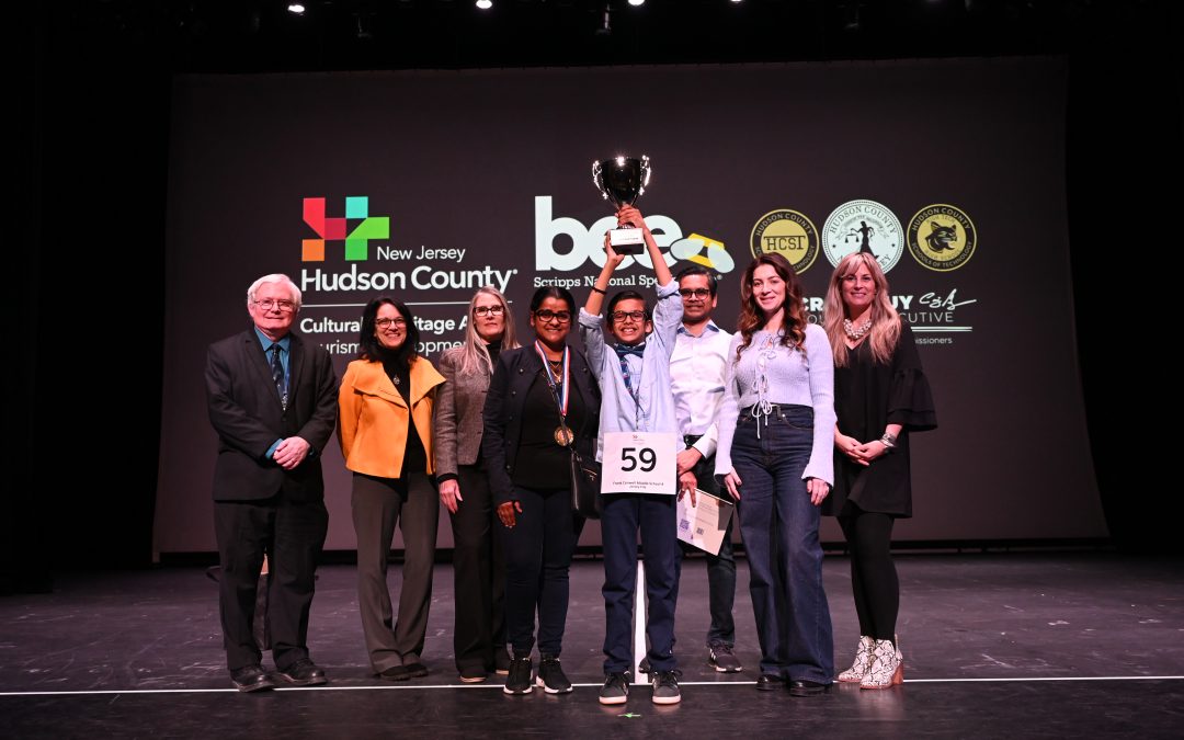 Hudson County Executive Craig Guy Congratulates Ishaan Gupta, Winner of the 67th Annual Hudson County Spelling Bee